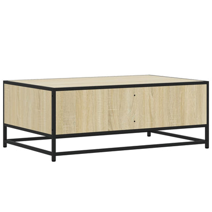 Table basse chêne sonoma 90x57x35 cm bois d’ingénierie et métal - Tables basses