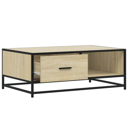 Table basse chêne sonoma 90x57x35 cm bois d’ingénierie et métal - Tables basses