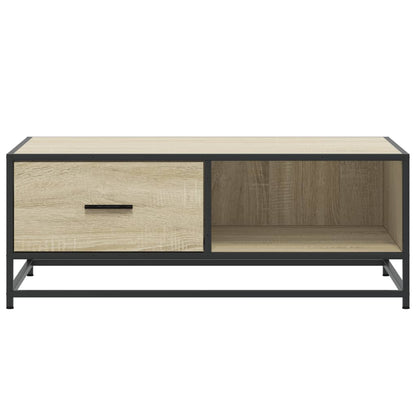Table basse chêne sonoma 90x57x35 cm bois d’ingénierie et métal - Tables basses