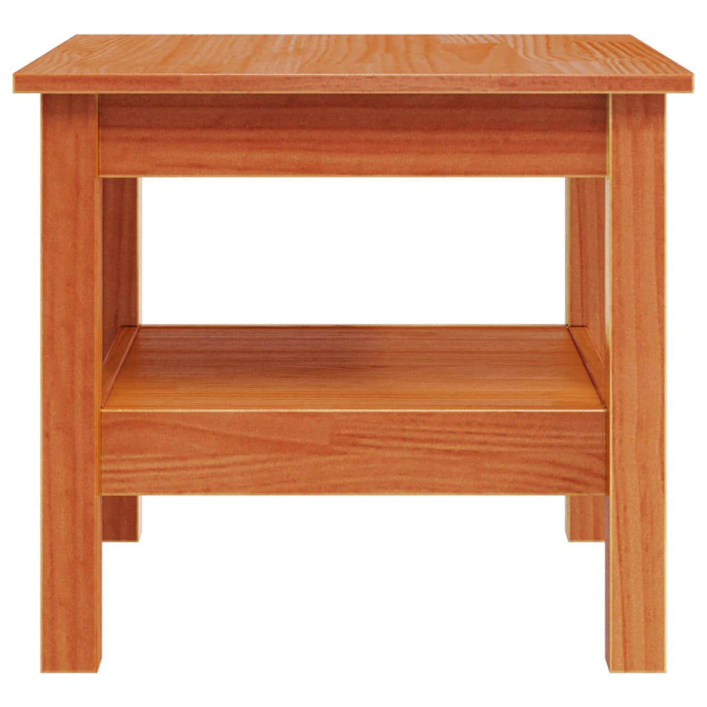 Table basse cire marron 45x45x40 cm bois massif de pin - Tables basses