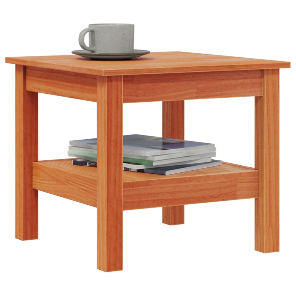 Table basse cire marron 45x45x40 cm bois massif de pin - Tables basses