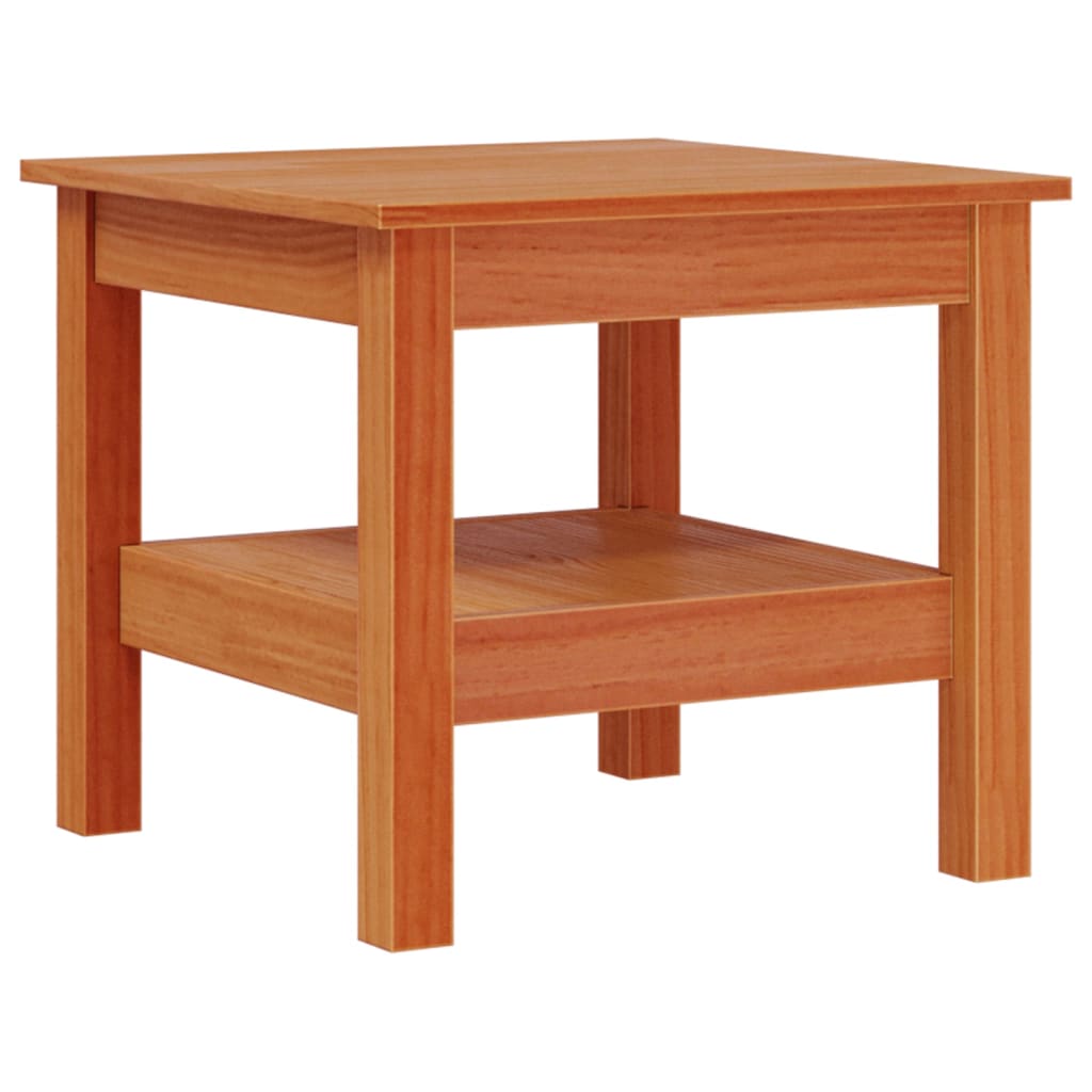 Table basse cire marron 45x45x40 cm bois massif de pin - Tables basses