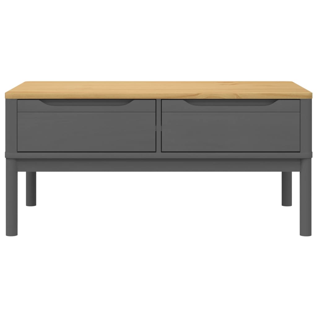 Table basse FLORO gris 99x55,5x45 cm bois massif de pin - Tables basses