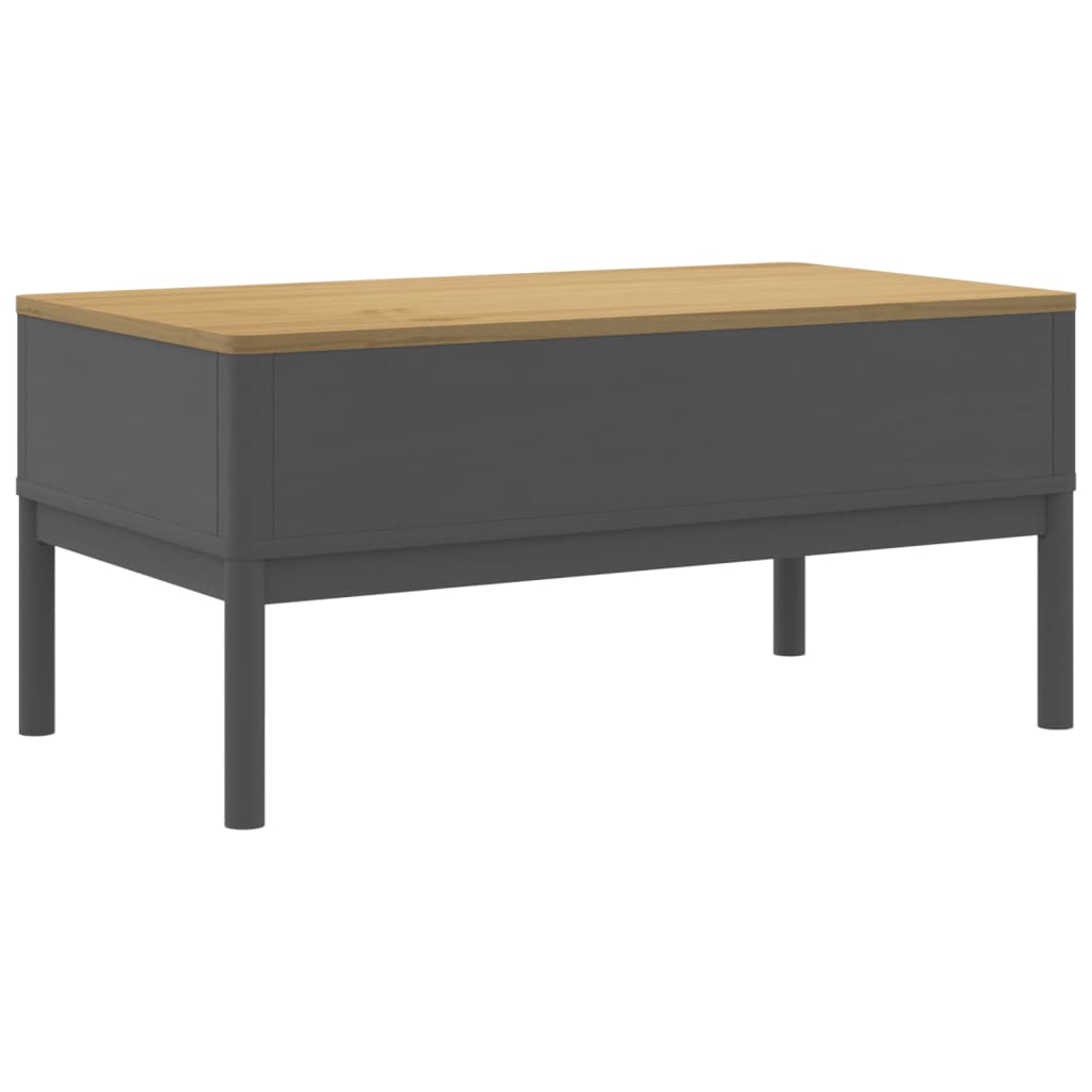 Table basse FLORO gris 99x55,5x45 cm bois massif de pin - Tables basses