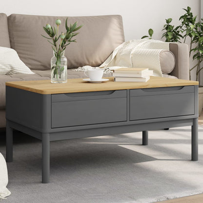 Table basse FLORO gris 99x55,5x45 cm bois massif de pin - Tables basses