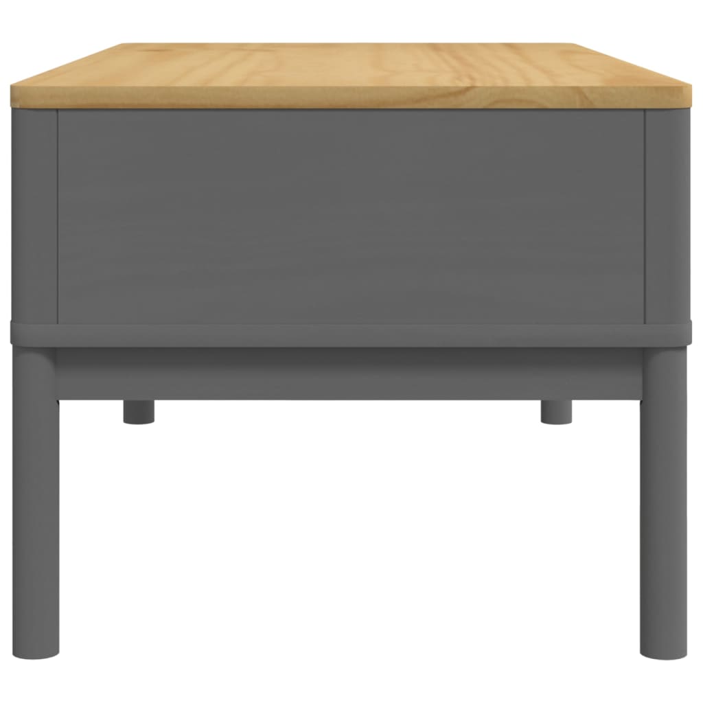 Table basse FLORO gris 99x55,5x45 cm bois massif de pin - Tables basses