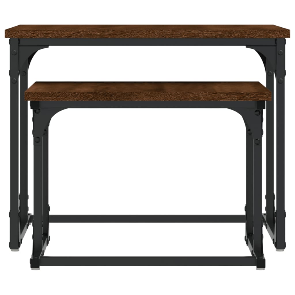 Table basse gigogne 2 pcs chêne marron bois d’ingénierie - Tables basses