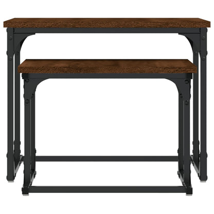 Table basse gigogne 2 pcs chêne marron bois d’ingénierie - Tables basses