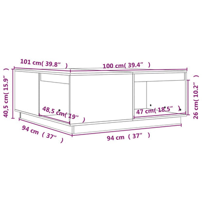 Table basse Gris 100x101x40,5 cm Bois massif de pin - Tables basses