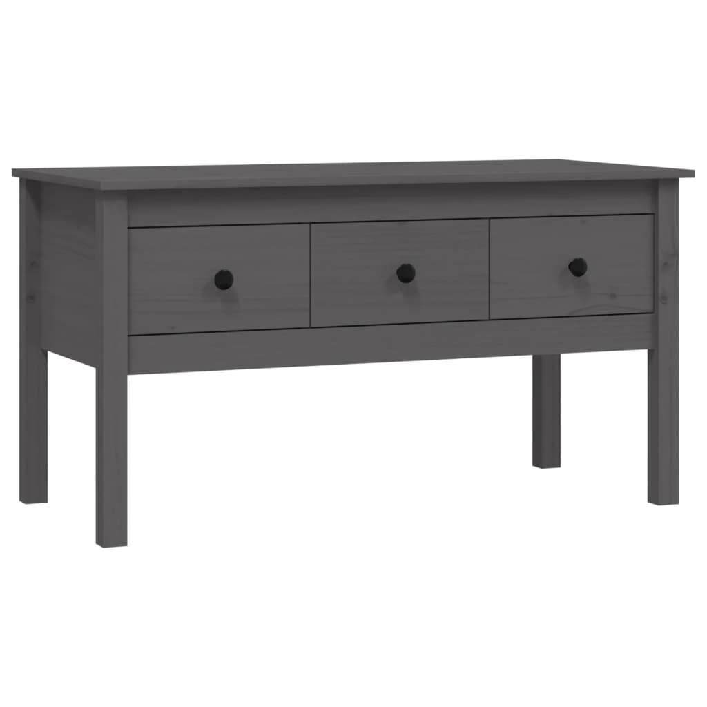 Table basse Gris 102x49x55 cm Bois massif de pin - Tables basses