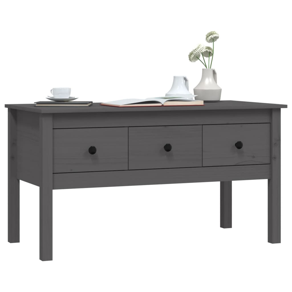 Table basse Gris 102x49x55 cm Bois massif de pin - Tables basses