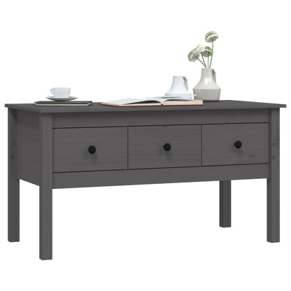 Table basse Gris 102x49x55 cm Bois massif de pin - Tables basses