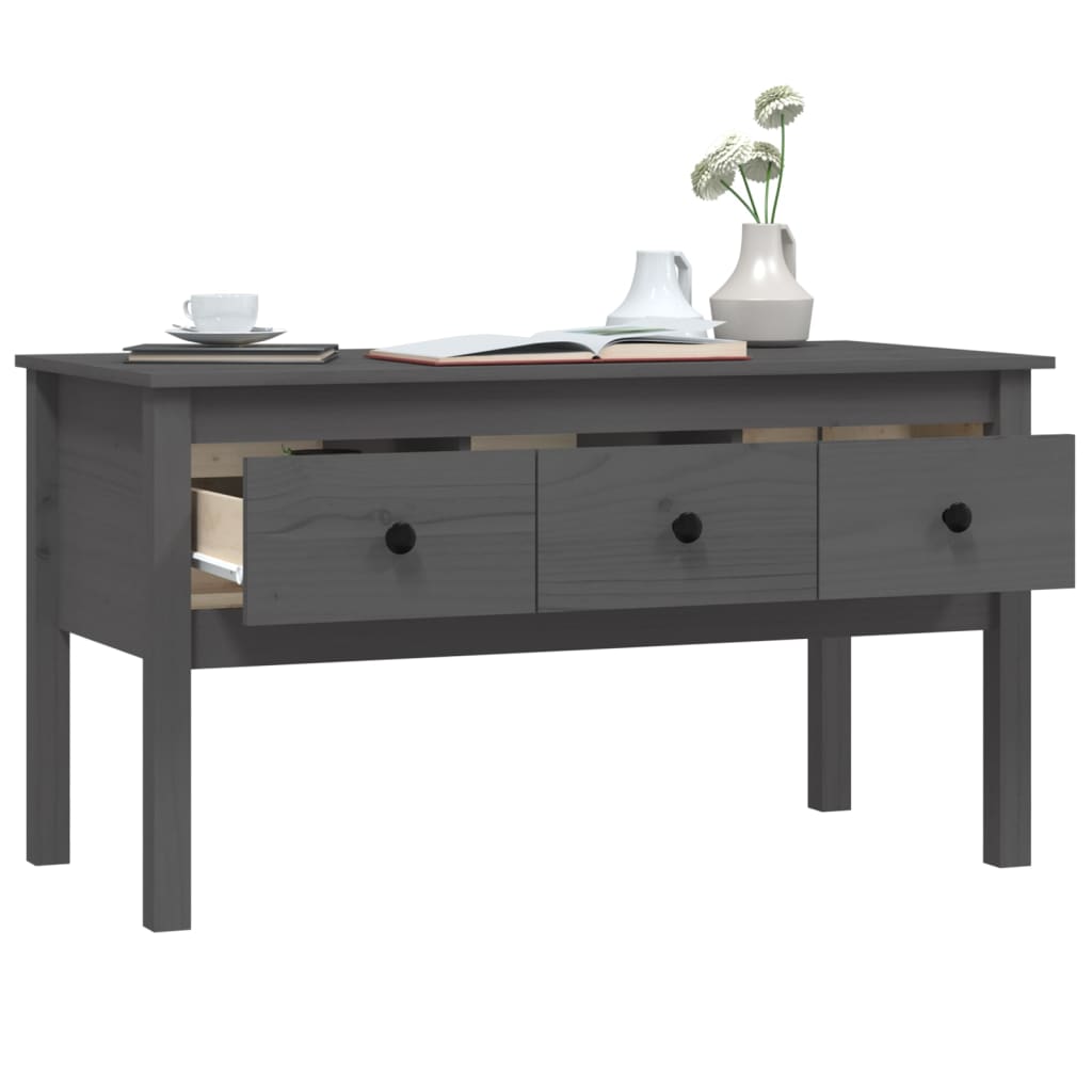 Table basse Gris 102x49x55 cm Bois massif de pin - Tables basses