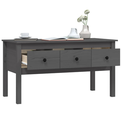 Table basse Gris 102x49x55 cm Bois massif de pin - Tables basses