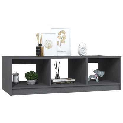 Table basse gris 110x50x34 cm bois de pin massif - Tables basses
