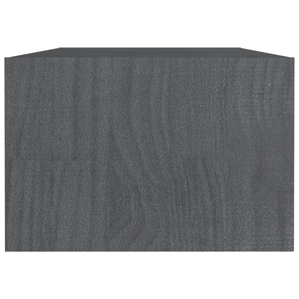 Table basse gris 110x50x34 cm bois de pin massif - Tables basses