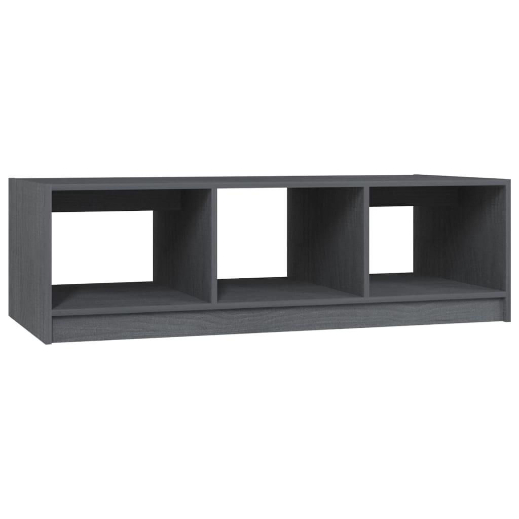 Table basse gris 110x50x34 cm bois de pin massif - Tables basses