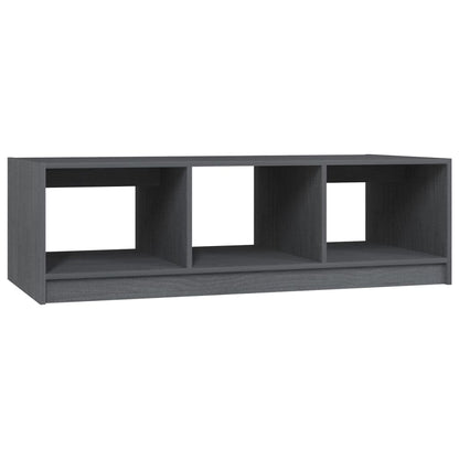 Table basse gris 110x50x34 cm bois de pin massif - Tables basses