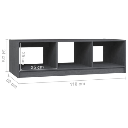 Table basse gris 110x50x34 cm bois de pin massif - Tables basses