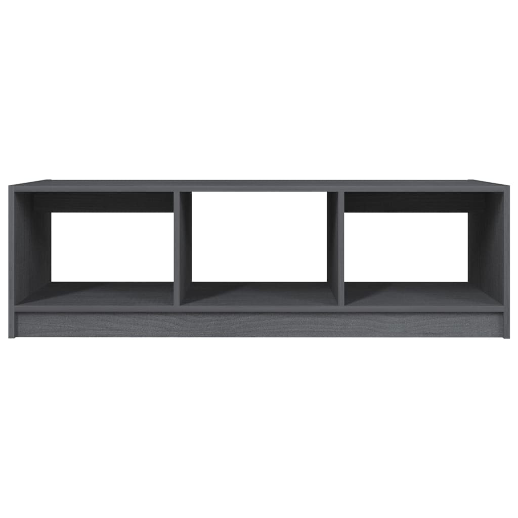 Table basse gris 110x50x34 cm bois de pin massif - Tables basses