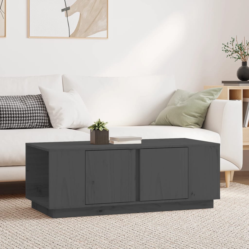Table basse Gris 110x50x40 cm Bois massif de pin - Tables basses