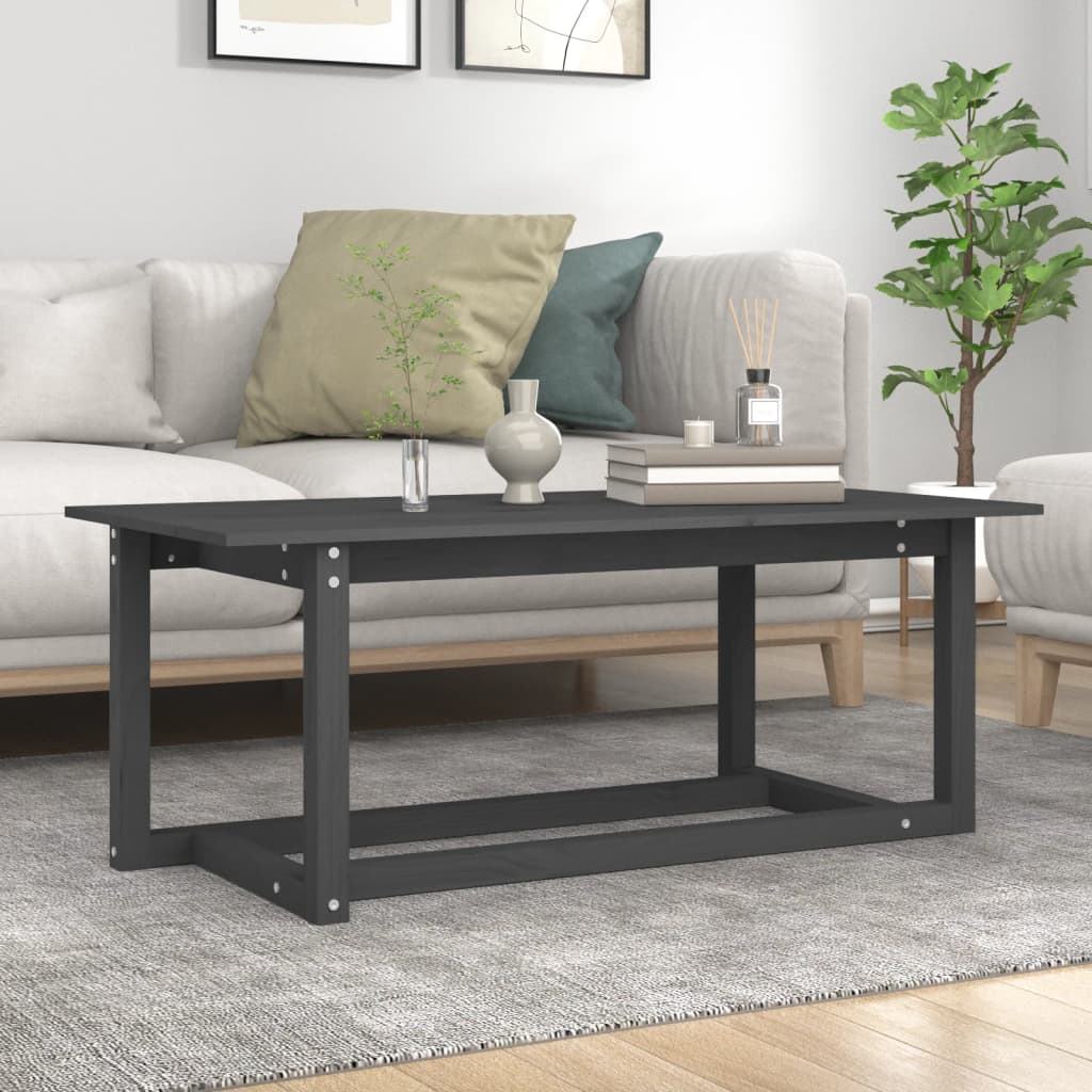 Table basse Gris 110x55x45 cm Bois massif de pin - Tables basses
