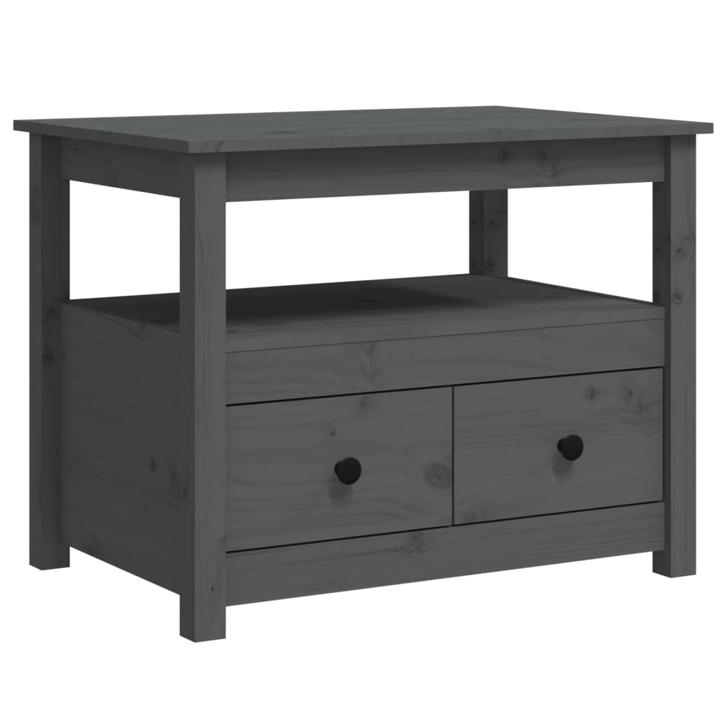 Table basse Gris 71x49x55 cm Bois massif de pin - Tables basses