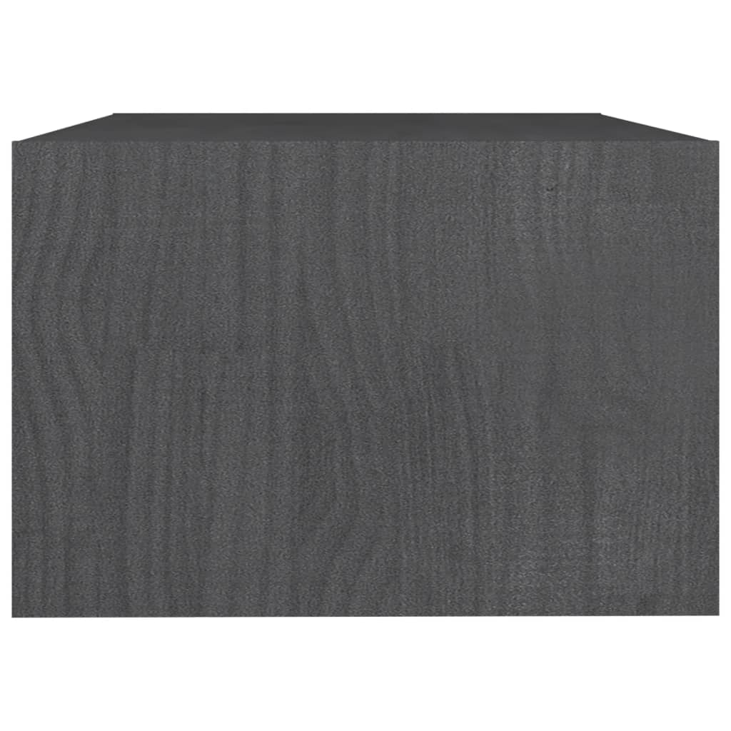 Table basse gris 75x50x33,5 cm bois de pin massif - Tables basses