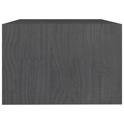 Table basse gris 75x50x33,5 cm bois de pin massif - Tables basses