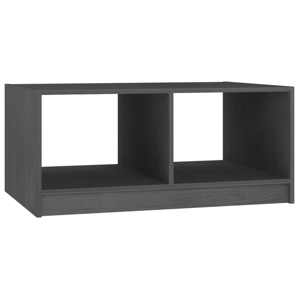 Table basse gris 75x50x33,5 cm bois de pin massif - Tables basses