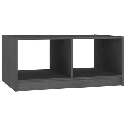 Table basse gris 75x50x33,5 cm bois de pin massif - Tables basses