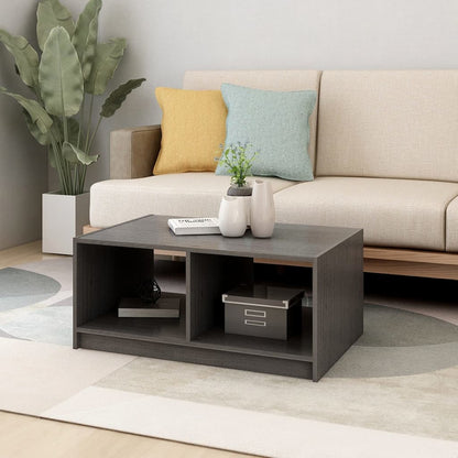 Table basse gris 75x50x33,5 cm bois de pin massif - Tables basses
