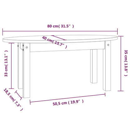 Table basse Gris 80x40x35 cm Bois massif de pin - Tables basses
