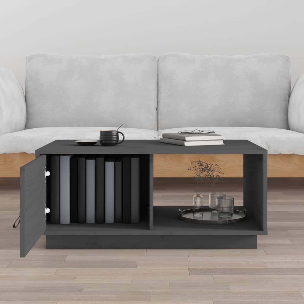 Table basse Gris 80x50x35,5 cm Bois massif de pin - Tables basses