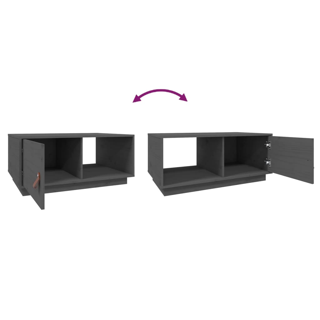 Table basse Gris 80x50x35,5 cm Bois massif de pin - Tables basses