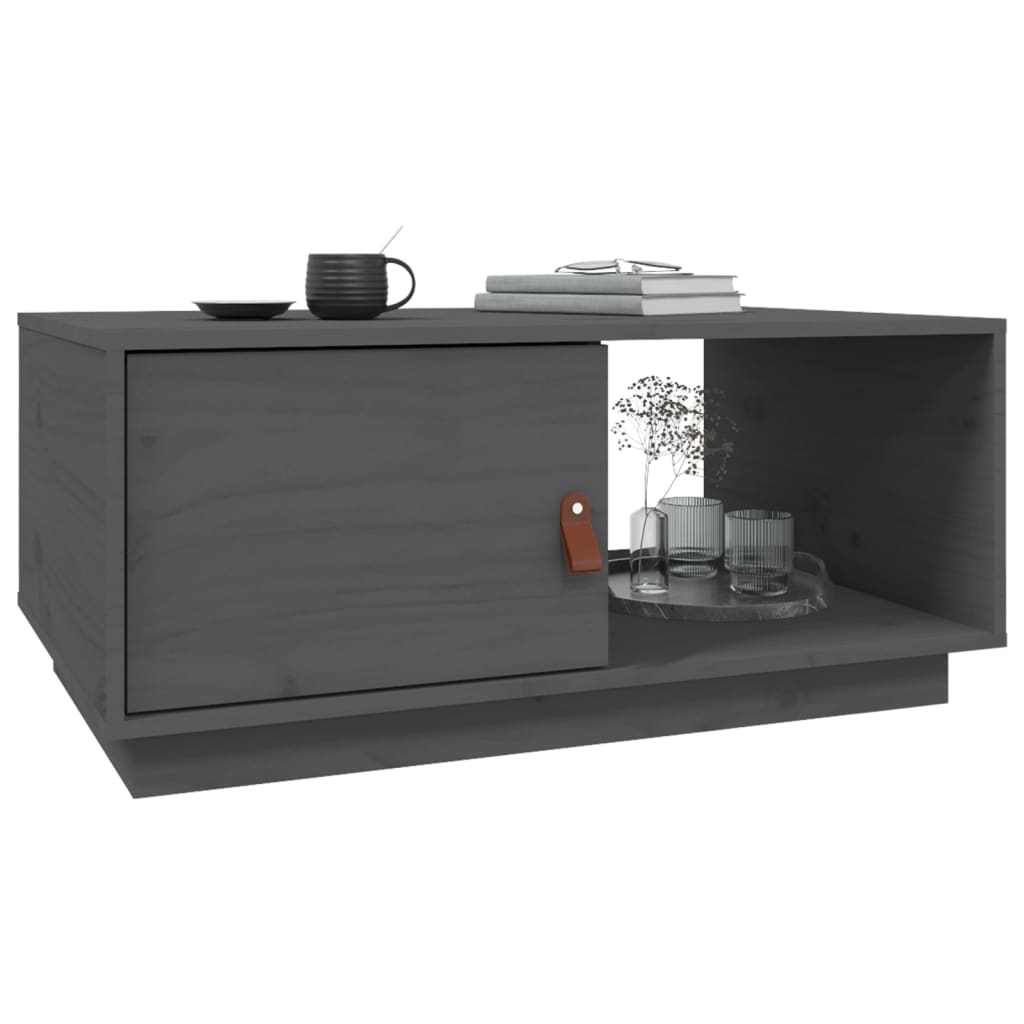 Table basse Gris 80x50x35,5 cm Bois massif de pin - Tables basses