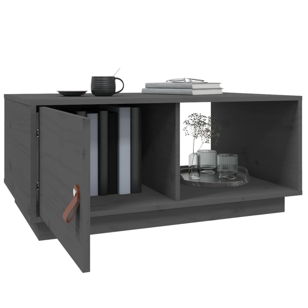 Table basse Gris 80x50x35,5 cm Bois massif de pin - Tables basses