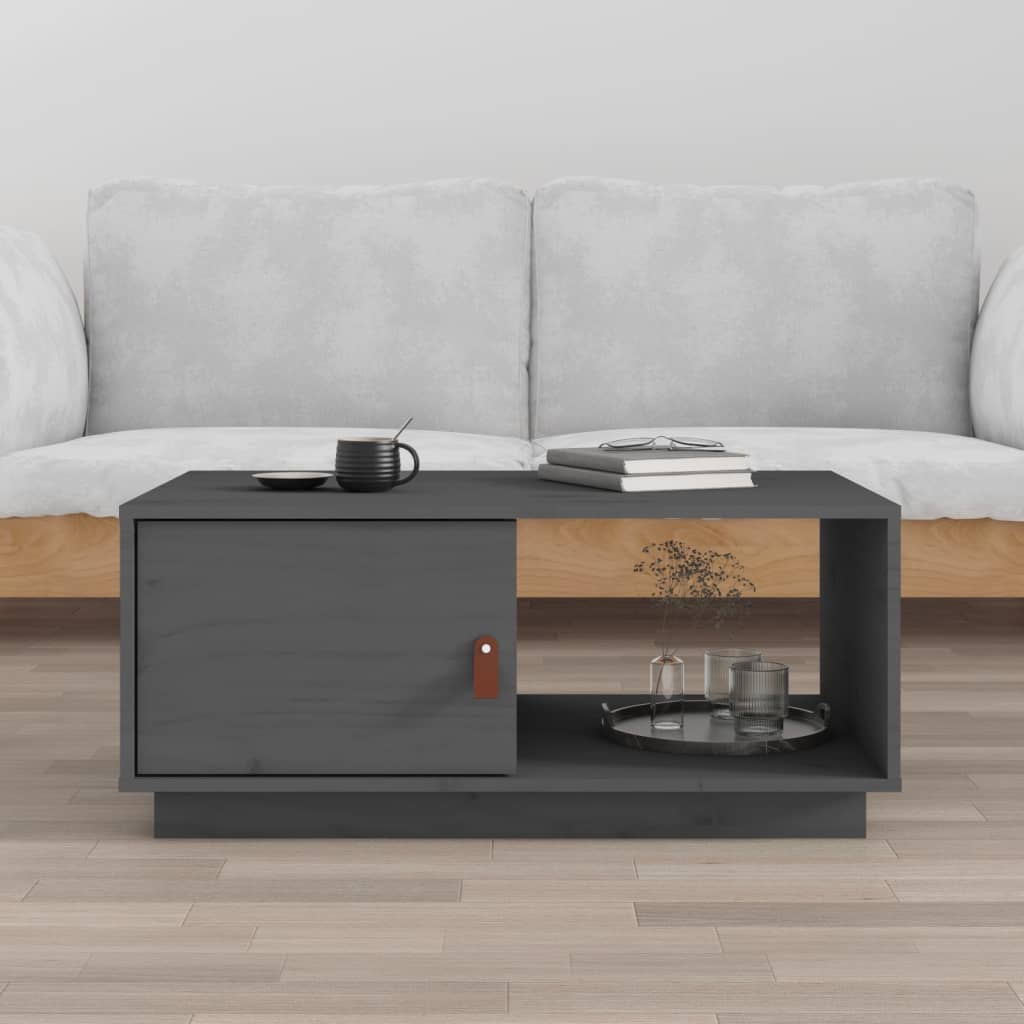 Table basse Gris 80x50x35,5 cm Bois massif de pin - Tables basses