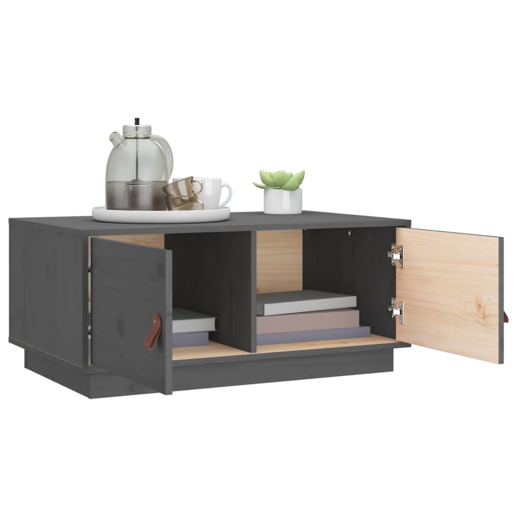 Table basse Gris 80x50x35 cm Bois massif de pin - Tables basses