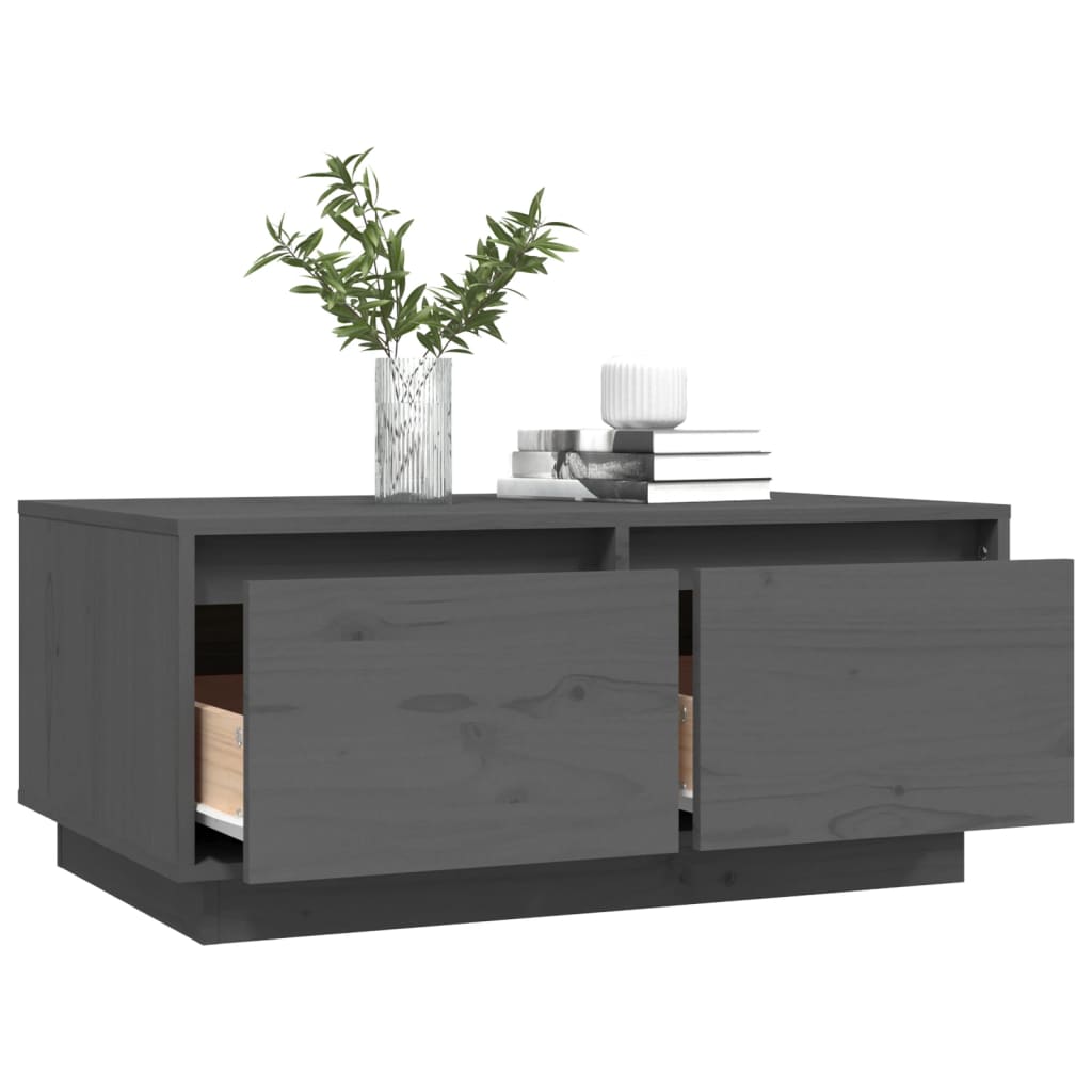 Table basse Gris 80x50x35 cm Bois massif de pin - Tables basses