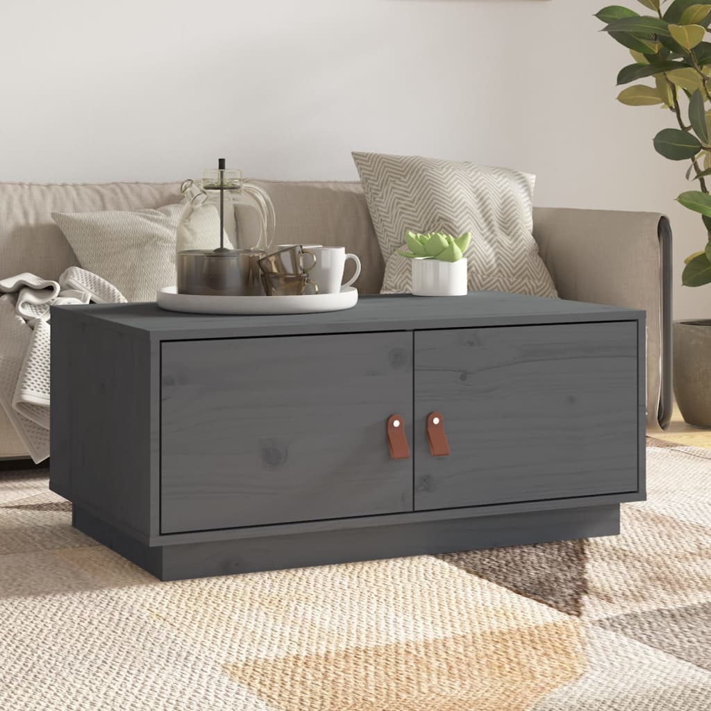 Table basse Gris 80x50x35 cm Bois massif de pin - Tables basses