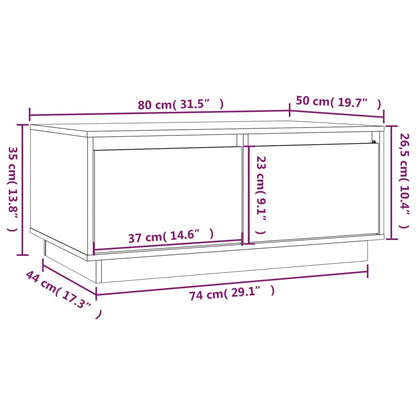 Table basse Gris 80x50x35 cm Bois massif de pin - Tables basses