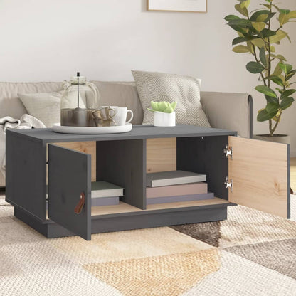 Table basse Gris 80x50x35 cm Bois massif de pin - Tables basses