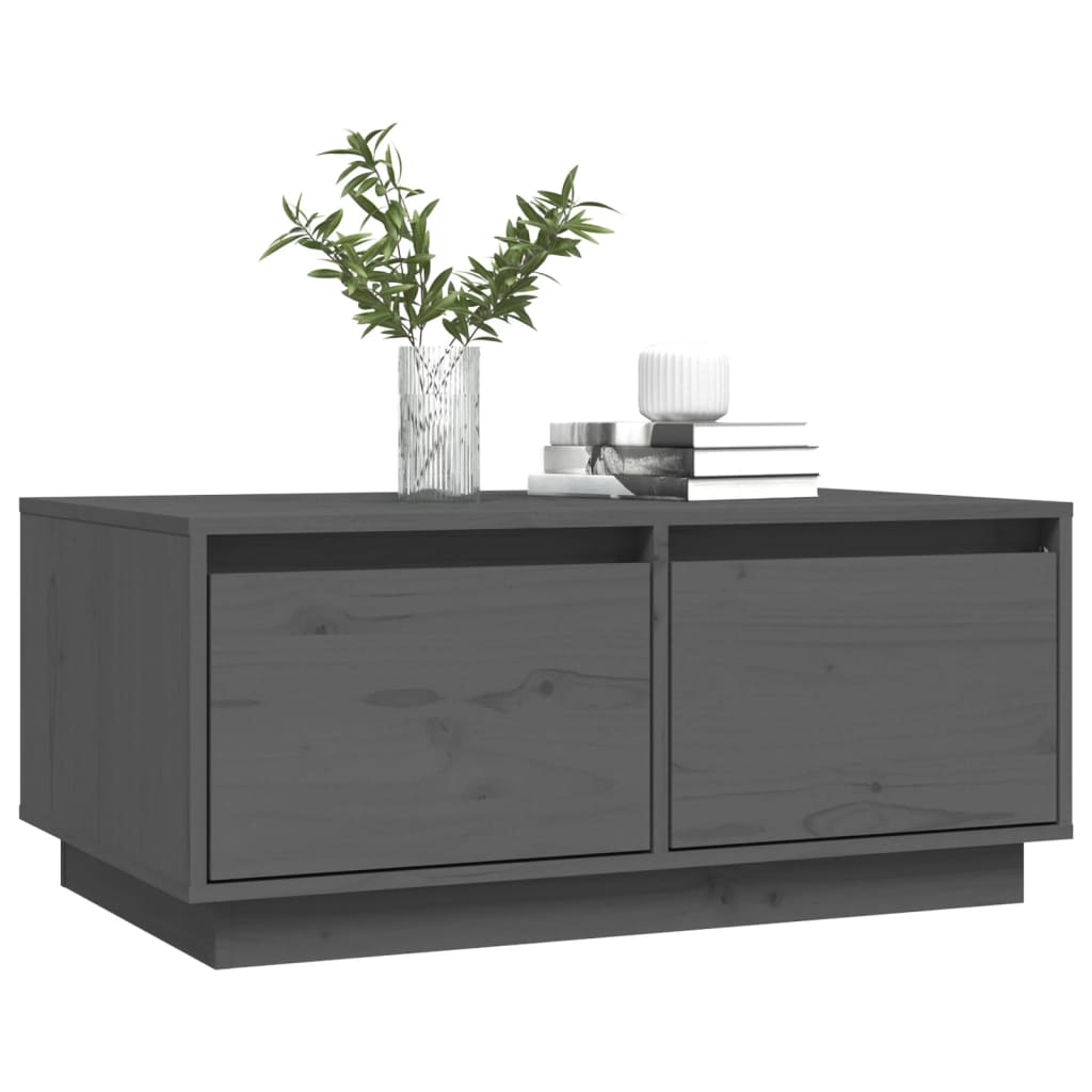 Table basse Gris 80x50x35 cm Bois massif de pin - Tables basses