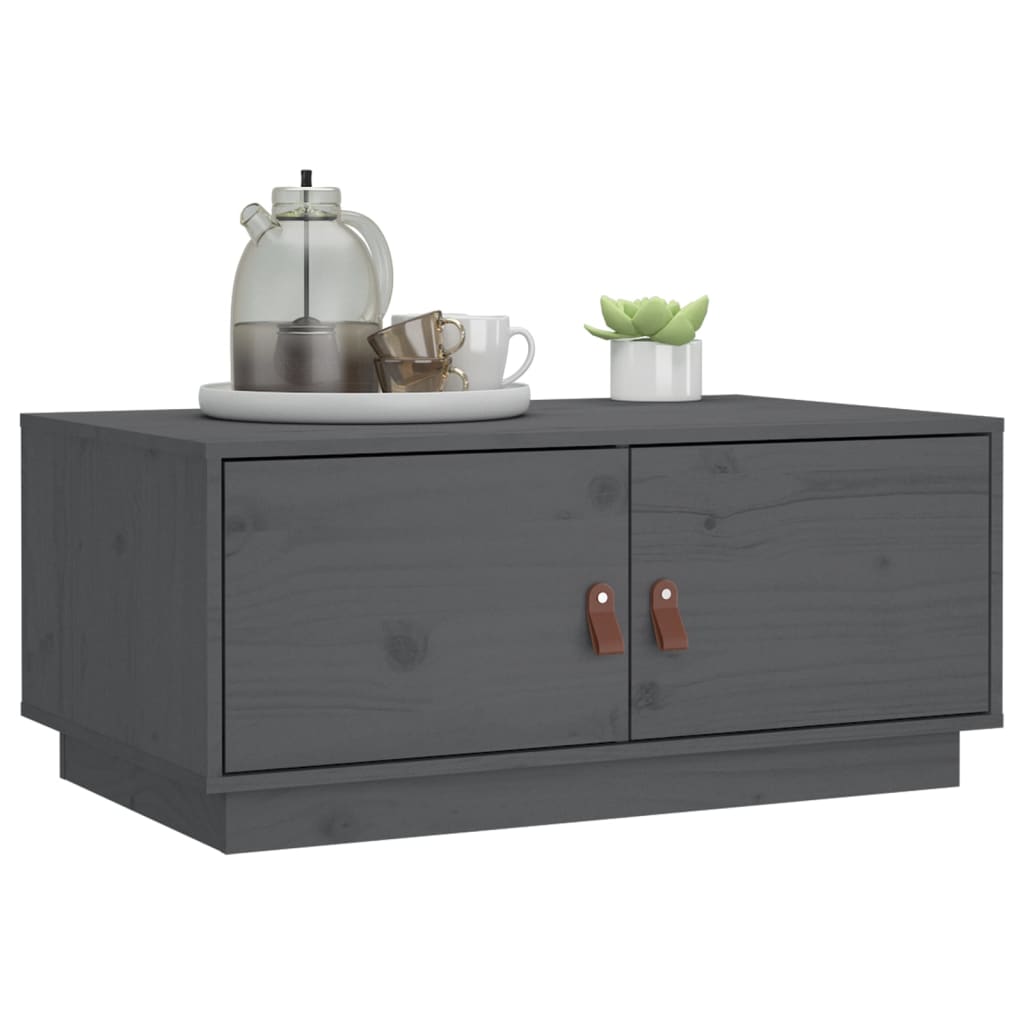 Table basse Gris 80x50x35 cm Bois massif de pin - Tables basses