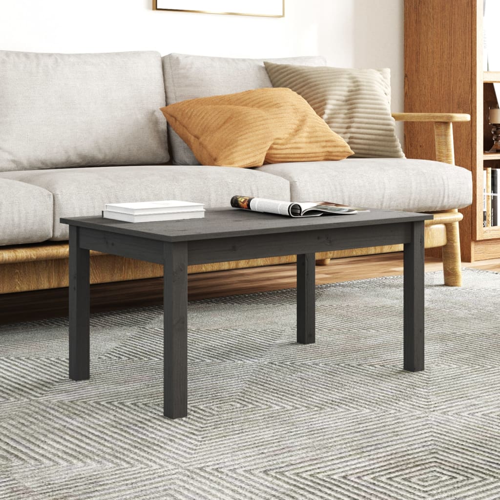 Table basse Gris 80x50x40 cm Bois massif de pin - Tables basses