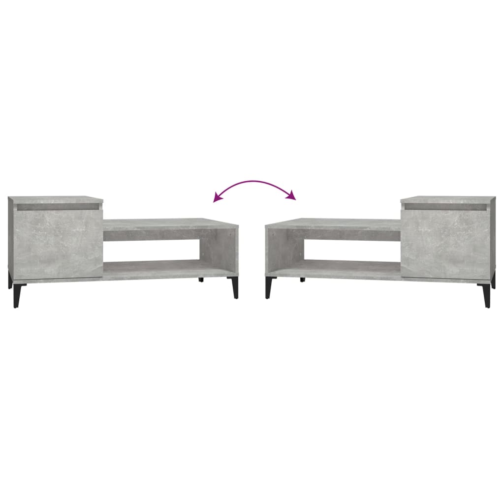 Table basse Gris béton 100x50x45 cm Bois d’ingénierie - Tables basses