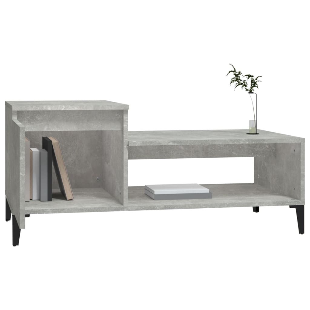 Table basse Gris béton 100x50x45 cm Bois d’ingénierie - Tables basses