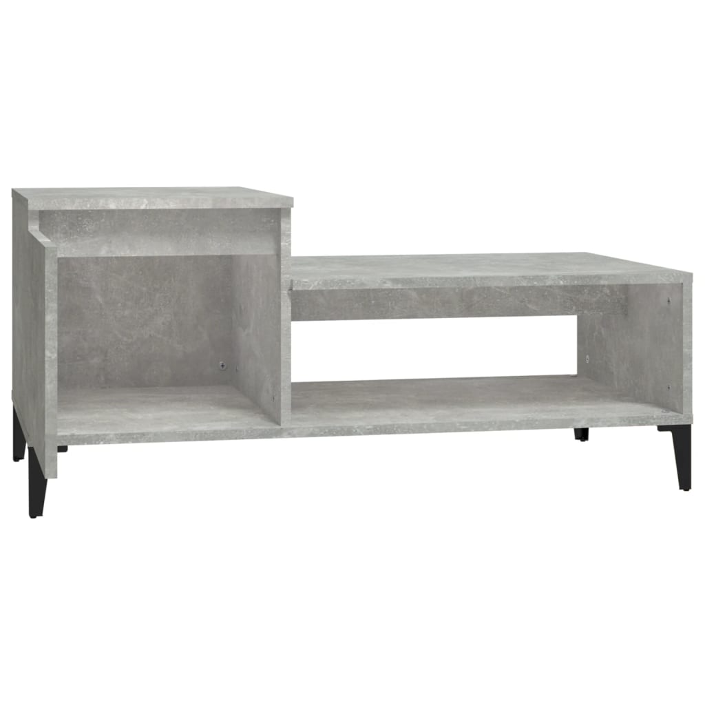 Table basse Gris béton 100x50x45 cm Bois d’ingénierie - Tables basses