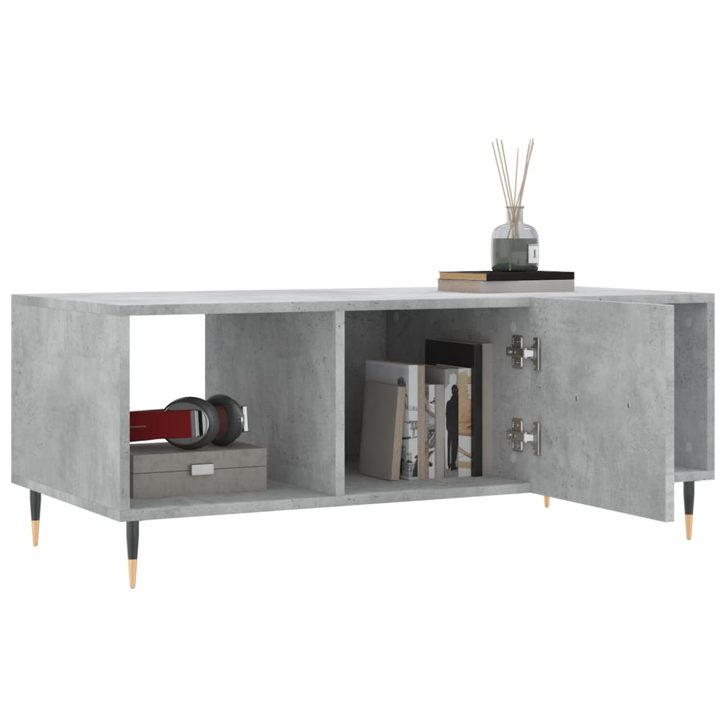 Table basse gris béton 102x50x40 cm bois d’ingénierie - Tables basses